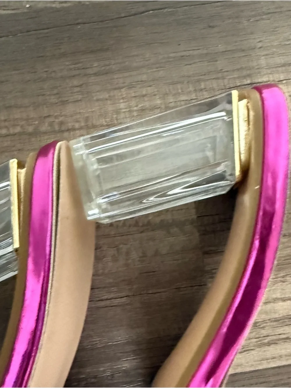 SHEIN Metallic Hot Pink Ruched Square-Toe Slide Mules - Picture 8 of 11